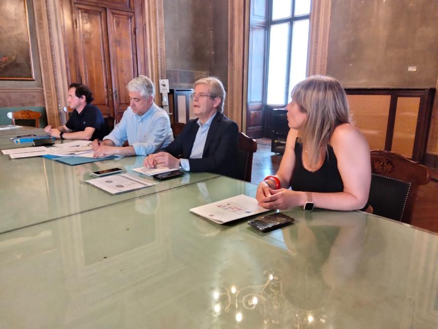 Marco Novarese (UPO), Giovanni Barosini (vice sindaco del Comune di Alessandria, Cesare Torre (ASM Costruire Insieme) e Lara Bianchi (ALEXALA)
