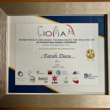 Il premio consegnato alla dottoressa Farah Daou