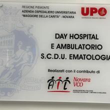 Targa scoperta all'inaugurazione dei nuovi ambulatori e sede day hospital dell’ematologia