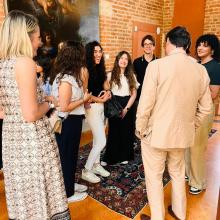 Una rappresentanza di studenti assieme al rettore Rizzi