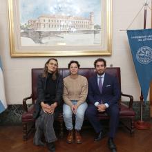 Il dottor Rossa con due colleghe dell'UNL, la professoressa Luciana Gottardi e la dottoressa Cintia Balaudo