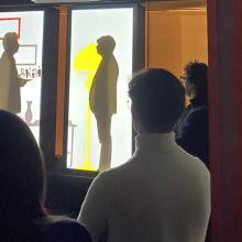 Un momento della visita al MOCA