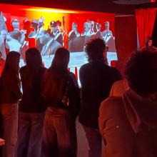 Un momento della visita al MOCA