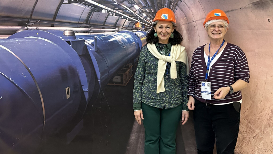 Le professoresse Chiocchetti (sinistra) e Rimondini (destra) al CERN