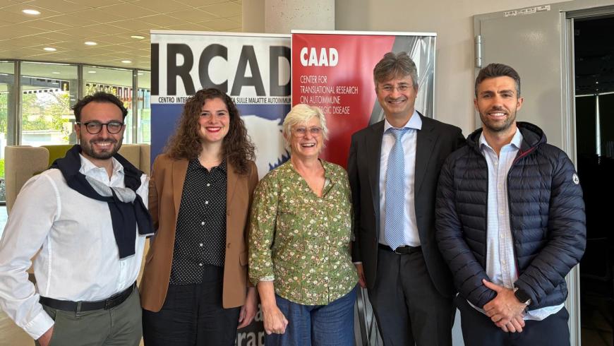 Il Professor Ronga e la Direttrice Rimondini con i fellow al CAAD