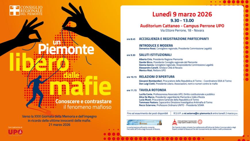 Un Piemonte libero dalle mafie