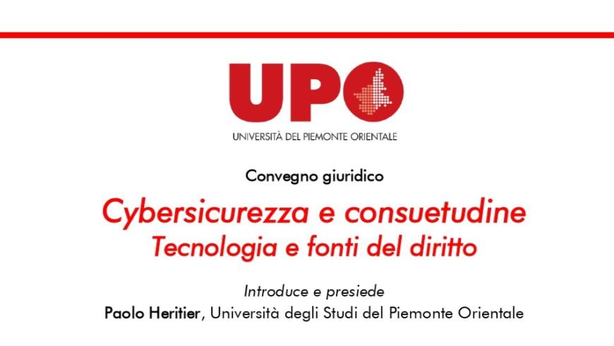 Convegno giuridico Cybersicurezza e consuetudini